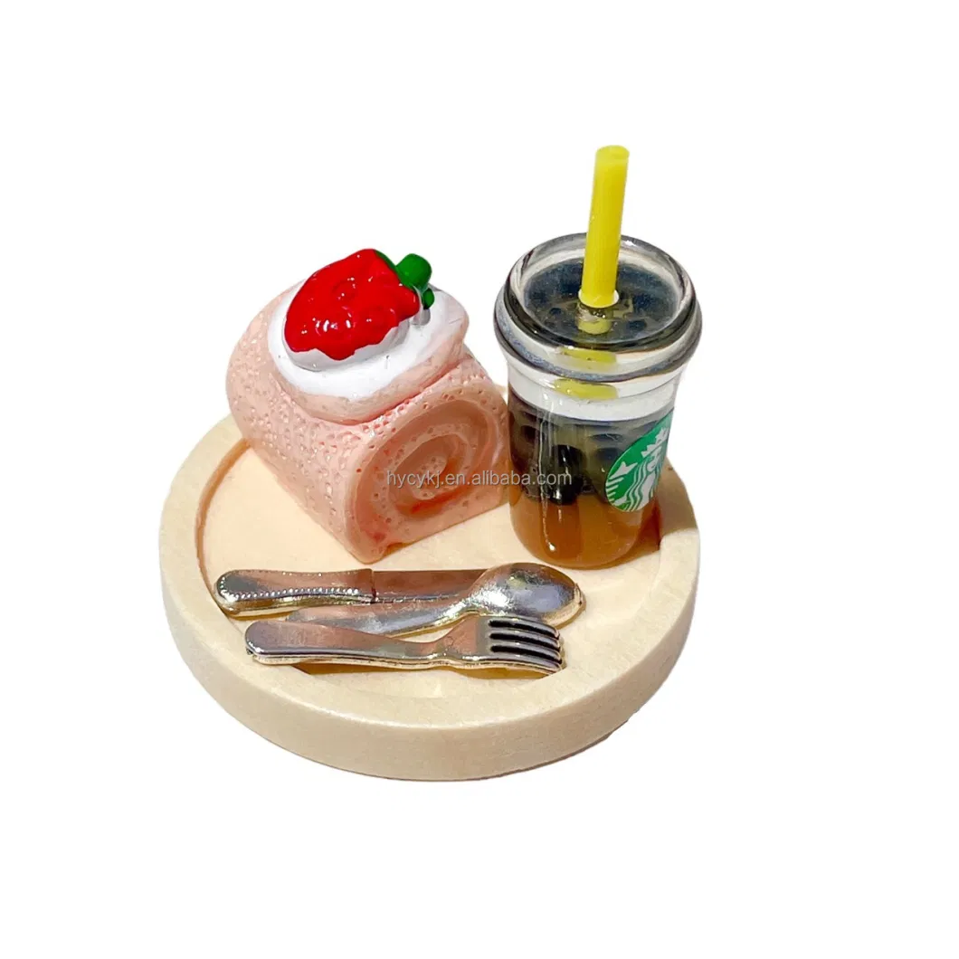 1: 12 Dollhouse Miniature Food Snacks Cake Mousse Swiss Roll Model Accessories