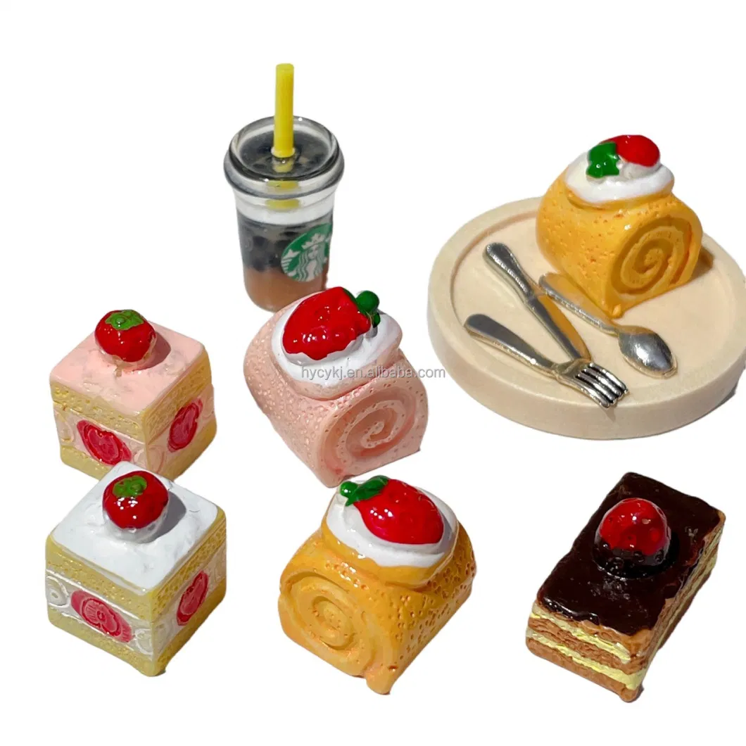 1: 12 Dollhouse Miniature Food Snacks Cake Mousse Swiss Roll Model Accessories