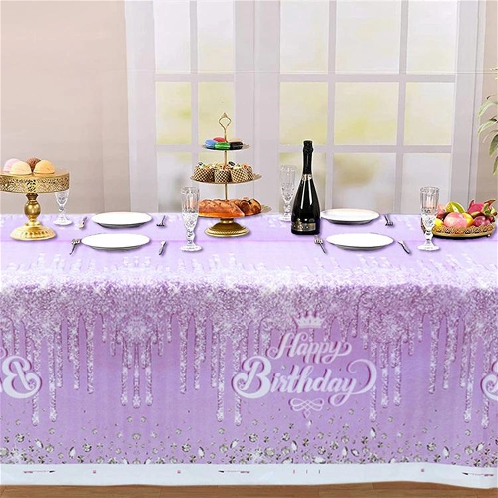 Plastic Tablecloth Disposable PVC Table Cover Happy Birthday Party Decorations