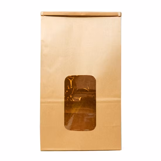 カスタムグリースプルーフ生分解性錫タイバッグバターケーキ包装袋用平底クラフト紙