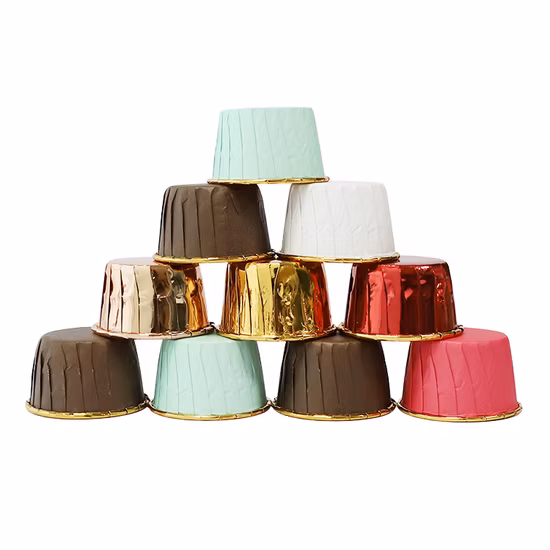 Amazon ホット販売シリコーンベーキングカップケーキ型 24 ピース Moldes PARA カップケーキテフロン加工食品グレードカップケーキライナーマフィン型